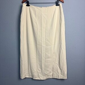 Talbots Womens A Line Beige Midi Skirt Size 16 Lined Career Office Formal Church